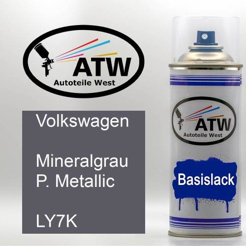 Volkswagen, Mineralgrau P. Metallic, LY7K: 400ml Sprühdose, von ATW Autoteile West.